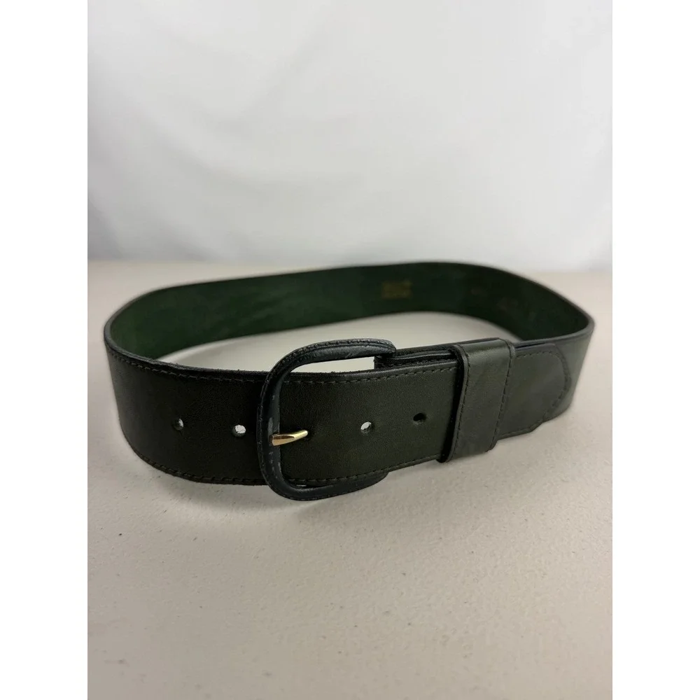 Wild West Stores Womens Forest Green Glazed Aniline Leather Belt Size 30 6364